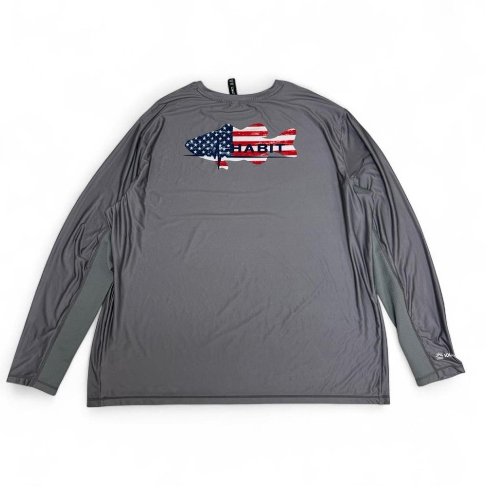 Habit Solar-Factor Mens long-sleeve performance fishing tee Shirt, 2X